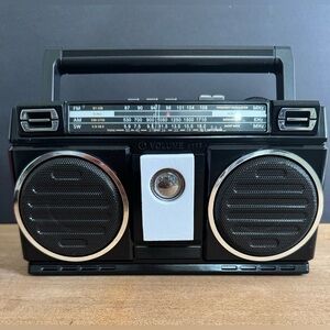 NIB Prunus J-750S Portable Retro Vintage Solar Mini BoomBox AMFM Bluetooth